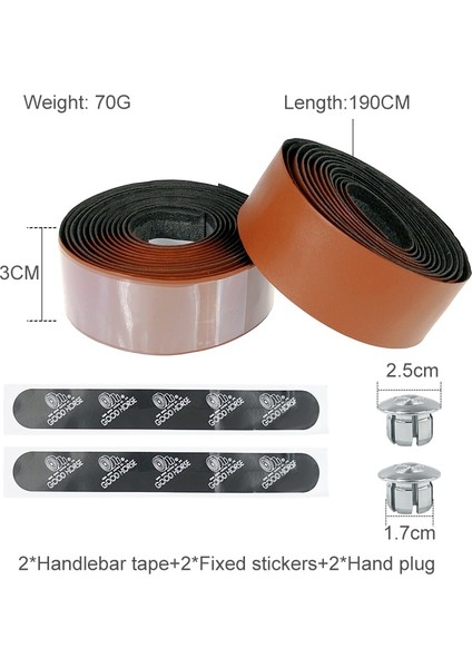 Kahverengi Tarzı Pcycling Bisiklet Gidon Bandı Kahverengi Sığır Derisi Desen Mtb Yol Bisikleti Bisiklet Kolu Bandı Aşınmaya Dayanıklı Kemer Sargısı +2 Bar (Yurt Dışından) fiyatları