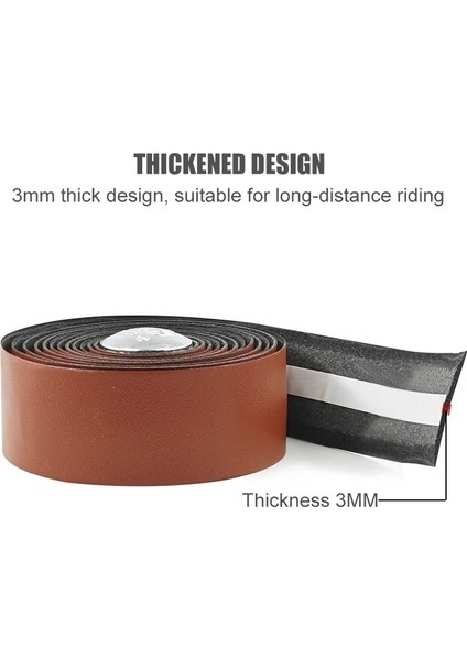 Kahverengi Tarzı Pcycling Bisiklet Gidon Bandı Kahverengi Sığır Derisi Desen Mtb Yol Bisikleti Bisiklet Kolu Bandı Aşınmaya Dayanıklı Kemer Sargısı +2 Bar (Yurt Dışından) modelleri