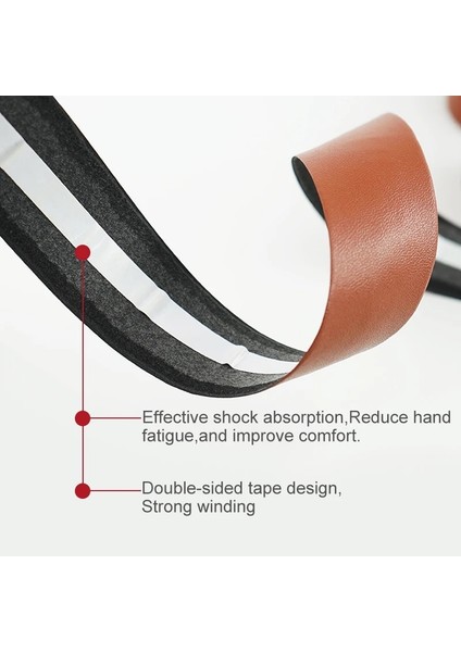 Kahverengi Tarzı Pcycling Bisiklet Gidon Bandı Kahverengi Sığır Derisi Desen Mtb Yol Bisikleti Bisiklet Kolu Bandı Aşınmaya Dayanıklı Kemer Sargısı +2 Bar (Yurt Dışından) fırsatları