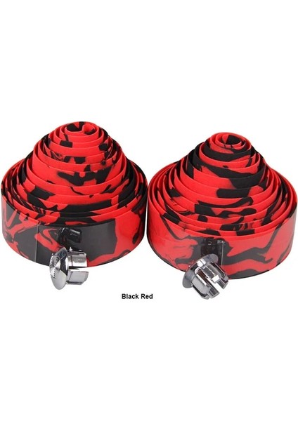 Siyah Kırmızı Stil Yeni Varış Rahat Bisiklet Kolu Kemer Yol Bisikleti Gidon Bandı Sarma * 2 Bar Fişli Bisiklet Bar Bandı (Yurt Dışından)