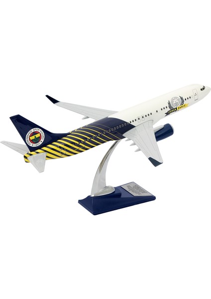 Boeing 737-800 1/100 Ölçek Fenerbahçe Lisanslı Çizgili Tasarım Maket Uçak (UCK0188)