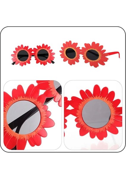 Kırmızı Renk Papatya Şekilli Parti Gözlüğü 18X10 cm modelleri