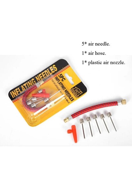 1 Takım 5 Adet Tarzı Futbol Basketbol Voleybol Rugby Topu Şişme Oyuncakları Şişirmek Için Nozul Adaptörü ve Hava Hortumu ile Top Pompa Iğneleri (Yurt Dışından) fırsatları