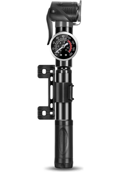 Siyah Stil Bisiklet Şişirme Bisikletleri Ölçer Yüksek Basınçlı Mini Taşınabilir Manuel Pompa Tüm Bisiklet ve Barometreli Toplar Için Uygun (Yurt Dışından)