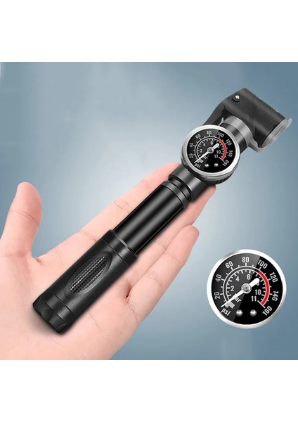 Siyah Stil Bisiklet Şişirme Bisikletleri Ölçer Yüksek Basınçlı Mini Taşınabilir Manuel Pompa Tüm Bisiklet ve Barometreli Toplar Için Uygun (Yurt Dışından) fiyatları