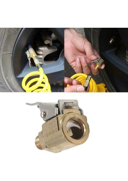 8 mm Araba Hava Pompası Bisiklet Bisiklet Aksesuarları Bisiklet Pompasınozul Adaptörü Kamyon Lastiği Şişirme Valfi Konnektör Kafa Klipsi (Yurt Dışından)