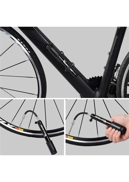 Siyah Stil Taşınabilir Bisiklet Pompası Mini El Bisiklet Şişirme Yüksek Basınçlı Basketbol Şişme Ar Hava Bisiklet Pompası Top Hava Şişirme (Yurt Dışından) fırsatları