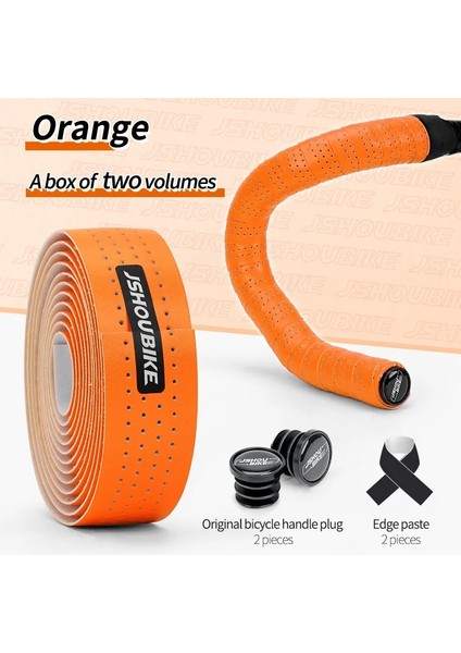 Turuncu Tarzı Jshou Bisiklet Gidon Bant Bisiklet Deri Delikli Nefes Alabilir Yumuşak Pu Kaymaz Mtb Sabit Kolu Kemer Aksesuarları (Yurt Dışından)