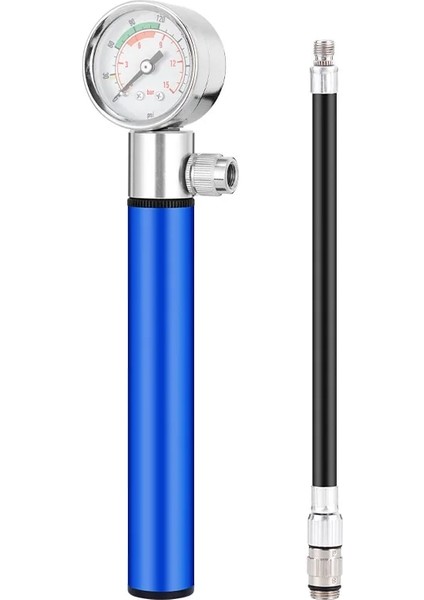 Mavi Stil Yüksek Basınçlı Mtb Bisiklet Şişirme Taşınabilir Alüminyum Alaşımlı El Gaz Dolu Pompa Bisiklet Futbol Topları Için Hortumlu Açık Hava Araçları (Yurt Dışından)