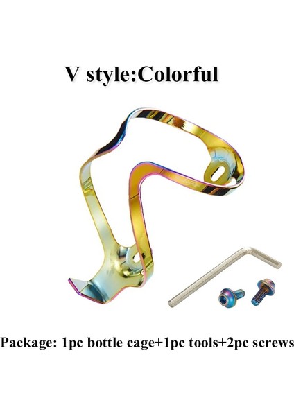 V-Renkli 1 Adet Tarzı Mtb Bisiklet Su Şişesi Tutucu Titanyum Alaşımlı Dağ Bisikleti Şişe Kafesi Ultralight Bisiklet Içecek Su Bardağı Raf Aksesuarları (Yurt Dışından)