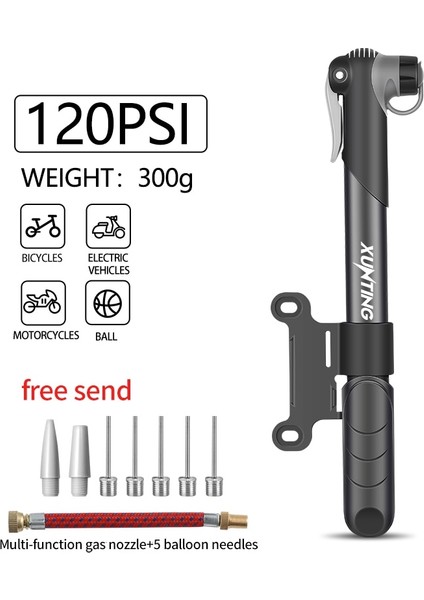 M2108A Şerit Stili Xunting Taşınabilir Bisiklet Pompası Mini El Pompası Bisiklete Binme Hava Pompası Top Oyuncak Lastik Şişirme Schrader Bisiklet Dağ Bisikleti Süper Pompalar (Yurt Dışından)