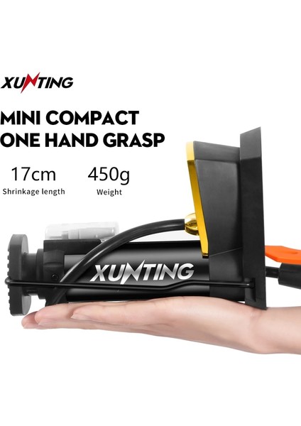 No.5 Tarzı Xunting Bisiklet Pompası Mini Taşınabilir Bisiklet Ayak Pompası ile Basınç Göstergesi Bisiklet Lastiği Hava Pompası Gaz Topu Iğne Bisiklet Aksesuarları (Yurt Dışından)