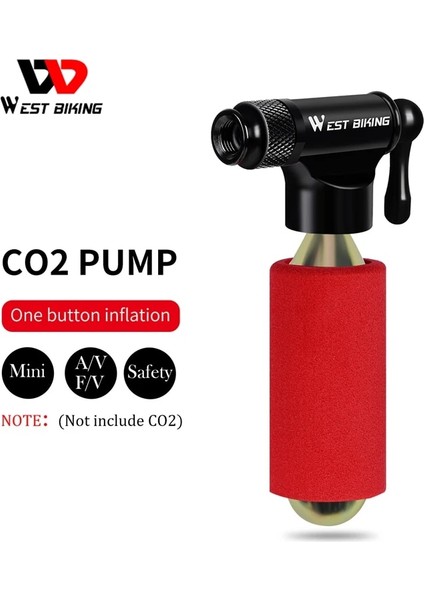 B Tipi Kırmızı Stil Batı Bıkııng Bisiklet Co2 Şişirme Bisiklet Pompası Lastik Tamir Takımı Schrader Presta Valf Adaptörü Mtb Dağ Bisikleti Mini El Pompası (Yurt Dışından)