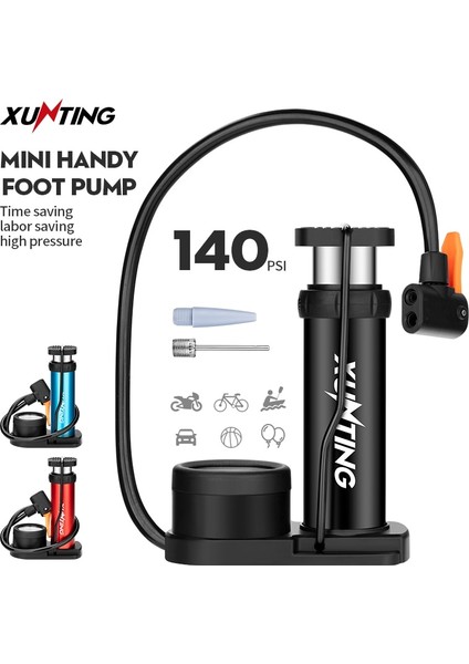 M43B-01 Siyah Stil Xunting Bisiklet Mini Zemin Pompası Taşınabilir Bisiklet Lastik Pompası El Mtb Bisiklet Pompası Basınçlı Presta Schrader Dunlop Valfler Bomba (Yurt Dışından) modelleri