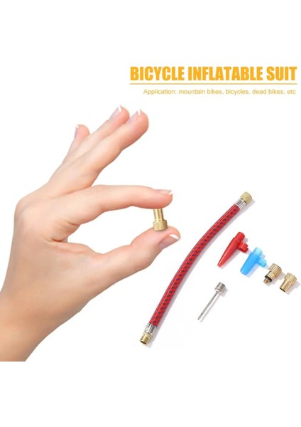 Kırmızı Stil Et Bisiklet Lastiği Lastik Tekerlek Hava Pompası Adaptörü Top Şişirme Iğnesi Mtb Dağ Bisikleti Vana Konnektör Hortum Seti (Yurt Dışından) indirimleri