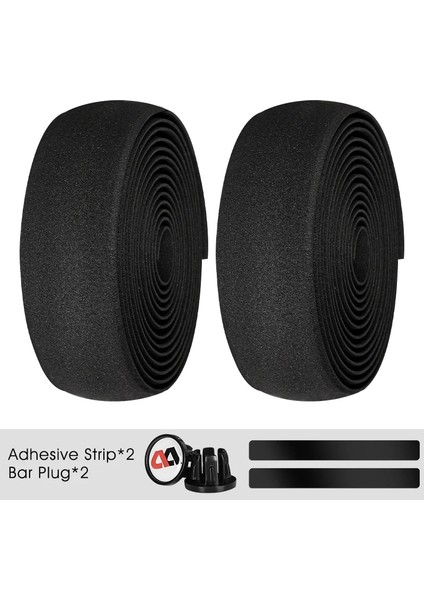 Siyah Stil 1 Çift Bisiklet Gidon Bandı Eva Kamuflaj Kaymaz Bisiklete Binme Yol Bisikleti Kolu Kavrama Sünger Bant Bisiklet Çok Renkli Uç Tapaları (Yurt Dışından)