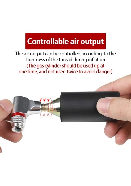 No.1 Tarzı Co2 Pompası Bisiklet Adaptörü Bisiklet Şişirme Lastik Tüp El Pompası Karbondioksit Co2 Kartuşu Fransız Amerikan Bisiklet Ekipmanları (Yurt Dışından)