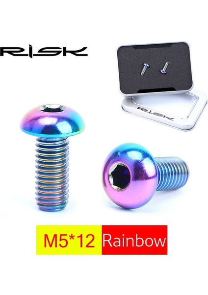 Gökkuşağı Stili Rısk M5 * 12MM Titanyum Ti Bisiklet Şişe Tutucu Cıvata Bisiklet Bisiklet Su Şişesi Kafesi Mtb Dağ Yol Bisikleti Için Vida (Yurt Dışından)