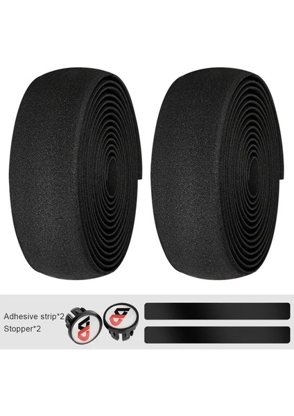 Siyah Stil 6 Adet Yapışkan Gidon Kayışı Yol Bisiklet Çubuğu Sapları Sargı Bandı Eva Kaymaz Bisiklet Çubuğu Sapları Sargı Bandı Bisiklet Aksesuarı G (Yurt Dışından)