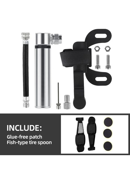 Gümüş Pompa N Parça Stili Bibycle Pompa Taşınabilir Mini El Pompası 2 Tür Vana Hafif Bilyalı Lastik Şişirme Mtb Dağ Bisikleti Pompası Için Suit. (Yurt Dışından)