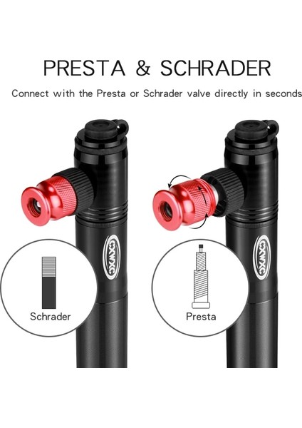 Mini Pompa Siyah Stili Rader Presta Valf Bisiklet Pompası Yol Bisikleti Co2 Combo Mini Co2 Bicicleta Şişirme Mtb Bisiklet C El Pompası Hava Şişirme (Yurt Dışından)