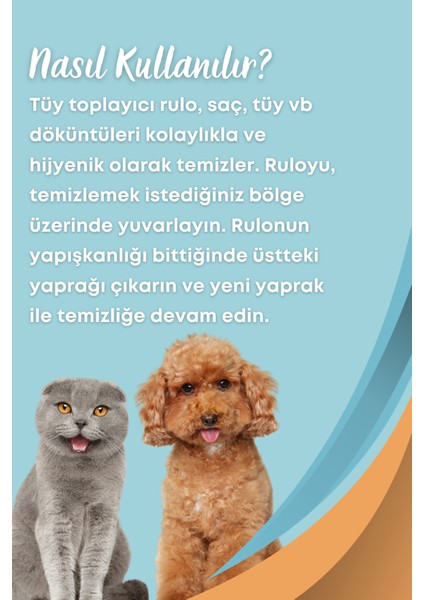 Tüy Toplayıcı Rulo 50 Yaprak Yapışkanlı + 2+1 Yedek Rulo Kedi Köpek Tüy Toplayıcı fiyatları