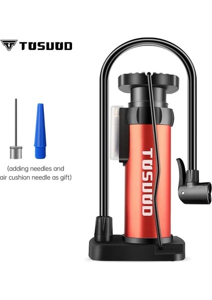 Kırmızı B Tarzı Tosuod Bisiklet Pompası Ultra-Hafif Taşınabilir Mtb Bisiklet Şişirme Ayak Bomba De Ar Bicicleta Yüksek Basınçlı Bisiklet Barometre Pompası (Yurt Dışından)