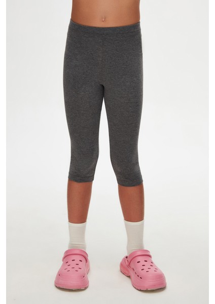 Koyu Gri Basic Kız Çocuk Diz Altı Tayt Kapri fiyatları