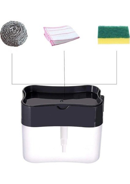2'si Bir Arada Süngerli Sıvı Deterjan Dispenser