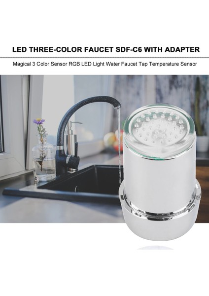 Büyülü 3 Renk Sensörü Rgb LED Işık Su Musluk Musluk Sıcaklık Sensörü (Yurt Dışından) fırsatları