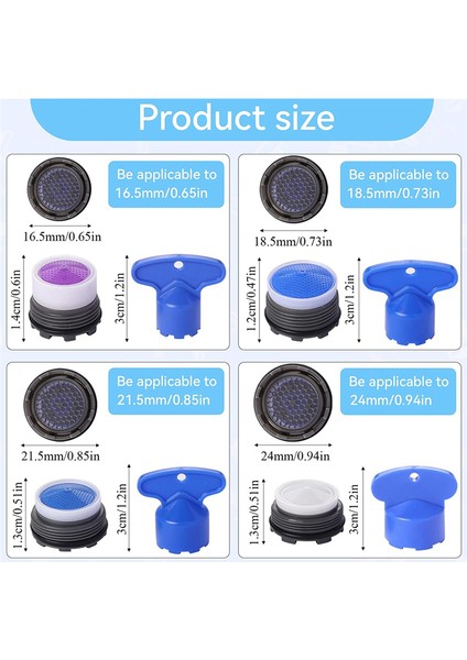 20 Adet Musluk Havalandırıcılar, M16.5 .5 M21.5 M24 Musluk Önbellek Havalandırıcı Su Tasarrufu Akış Kısıtlayıcı Anahtar Kaldırma Anahtarı ile (Yurt Dışından) fiyatları