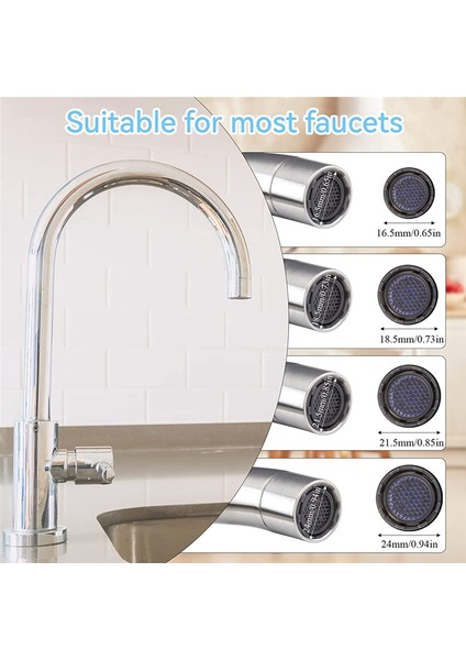 20 Adet Musluk Havalandırıcılar, M16.5 .5 M21.5 M24 Musluk Önbellek Havalandırıcı Su Tasarrufu Akış Kısıtlayıcı Anahtar Kaldırma Anahtarı ile (Yurt Dışından) indirimleri