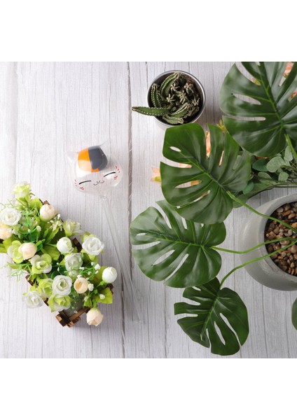 Cam Bitki Çiçek Su Besleyici Temizle Kedi Şekilli Cam Bitki Çiçek Tatil Sulama Su Besleyici Ev Bahçe Aracı (Yurt Dışından) modelleri