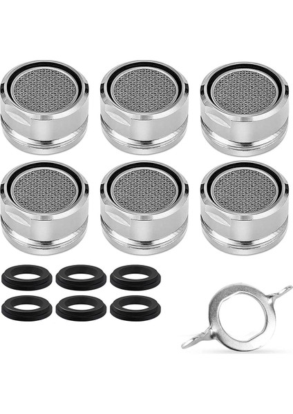 Adet M24 Musluk Havalandırıcı, 6 Contalı ve 1 Krom Anahtarlı (Yurt Dışından)