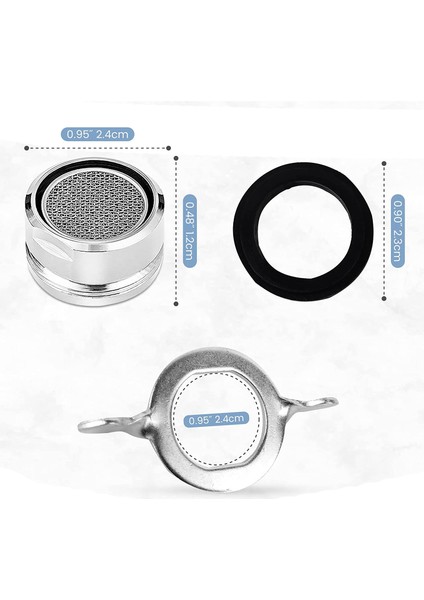 Adet M24 Musluk Havalandırıcı, 6 Contalı ve 1 Krom Anahtarlı (Yurt Dışından) modelleri