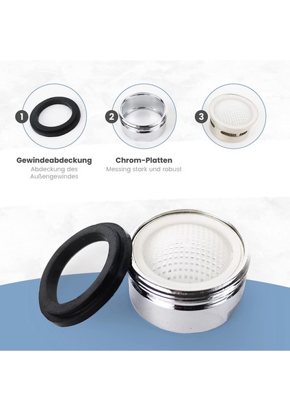 Adet M24 Musluk Havalandırıcılar, 6 Yüksek Kaliteli Conta ve 1 Krom Tuşlu, Mutfak ve Banyo Için Paslanmaz Çelik Havalandırıcı (Yurt Dışından) indirimleri