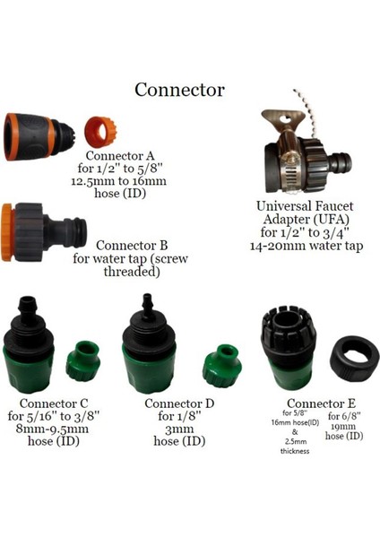 Bahçe Hortumu Hızlı Bağlantı/ Musluk Adaptörü/ Musluk Bağlantısı/ Boru Bağlantısı/ Hızlı Bağlantı/ Sulama (Yurt Dışından)