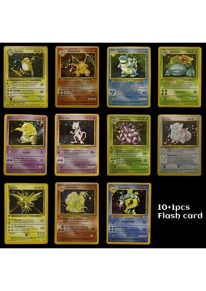 Yenı 11 Adet 1996 Yıl Dıy Pokemon Flash Kartlar Charizard Blastoise Venusaur Ninetales Mewtwo Zapdos Oyun Koleksiyonu Kartları Oyuncaklar (Yurt Dışından) modelleri