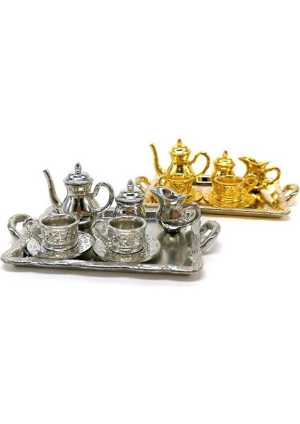 10 Adet/takım 1: 12 Dollhouse Mobilya Minyatür Yemek Gereçleri Metal Çay Bardağı Plaka Seti (Yurt Dışından) modelleri