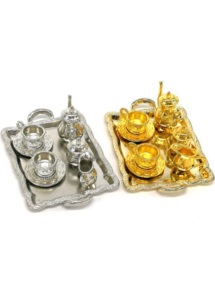 10 Adet/takım 1: 12 Dollhouse Mobilya Minyatür Yemek Gereçleri Metal Çay Bardağı Plaka Seti (Yurt Dışından) fırsatları