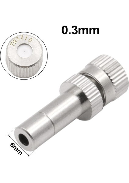 10 Adet 6mm Nemlendirme ve Tozsuzlaştırma Soğutma Atomize Yağmurlama Hızlı Takılabilir Sis Sisleme Nozulu, Model: 0.3mm (Yurt Dışından)