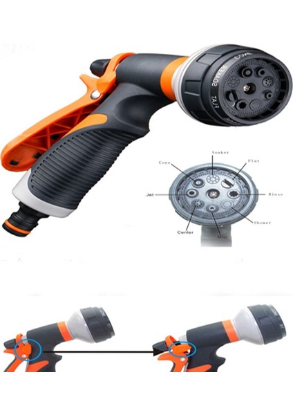 Takım Bahçe Yıkama Temizleyici Basınç Memesi ve 1 Adet Plastik Vana ile 3/4 Inç Erkek Dişli Boru Hortumu (Yurt Dışından) fırsatları