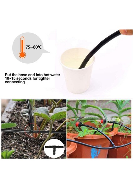 BRADOO-200 Adet 1/4 Inç Evrensel Dikenli Tee Bağlantı Parçaları, 1/4 Inç Su Hortumu Konnektörleri Için Damla Sulama Dikenli Konnektörler (Yurt Dışından) fırsatları