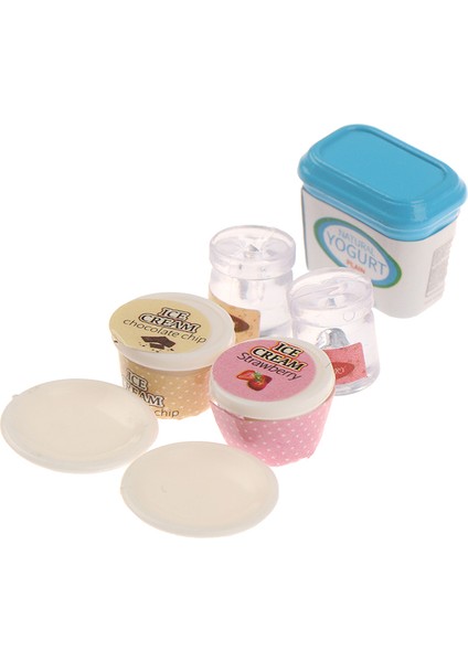 Adet Dollhouse Minyatür Yoğurt Dondurma Oyuncaklar Bebek Maması Mutfak Aksesuarları (Yurt Dışından) modelleri