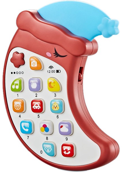 Oyuncak Cep Telefonu Çocuklar Için Bebek Telefonu Oyuncak Işıklar ve Müzik ile Karikatür Ay Telefonu Bebek Yürümeye Başlayan Eğitici Oyuncak Hediyeler (Yurt Dışından)