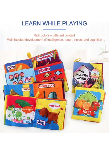 Bebek Ingilizce Kitap Yumuşak Kumaş Kitaplar Hayvanlar Numaraları Kitaplar Erken Eğitim Zeka Gelişimi Bebek Eğitici Oyuncak (Yurt Dışından)