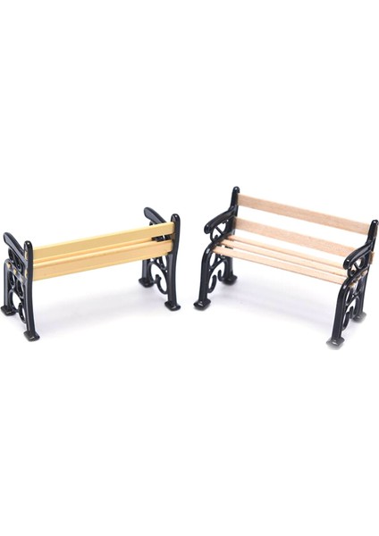 Dollhouse Park Ahşap Metal Bank Mobilya Oyuncaklar Peri Bahçe Mini Avlu Dekor (Yurt Dışından) indirimleri