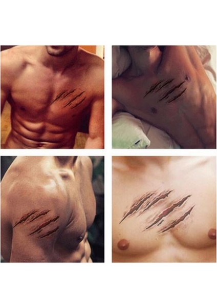 Lowsol Korku Gerçekçi Kanlı Yara Dikiş Yara Kabuğu Su Geçirmez Geçici Attoo Etiket Vücut Sanatı Çıkartmalar Cadılar Bayramı Masquerade Prank Makyaj Sahne RC2251 10.56CM (Yurt Dışından)
