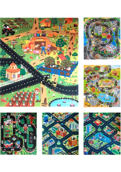 80X70CM Şehir Trafik Düzeni Dokunmamış Kumaş Bebek Halısı Emekleme Mat Oyun Halısı (Yurt Dışından) modelleri
