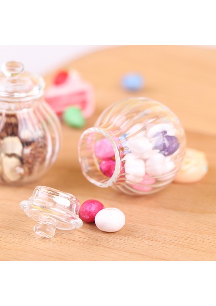 1:12 Dollhouse Minyatür Yuvarlak Cam Şişe Şeker Kavanoz Mini Şeker Şişesi Modeli (Yurt Dışından) indirimleri
